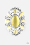 Over The MOONFLOWER - Yellow ♥Paparazzi Ring