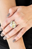 FLUTTER Me Up - Yellow Paparazzi Ring