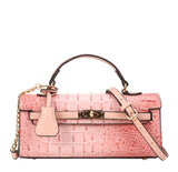 AMERICAN BEE - Croc Satchel Handbag (Pink)
