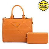 Orange Handbag w/Matching Wallet Medium Size