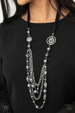 All The Trimmings - Black Paparazzi Blockbuster Long Necklace