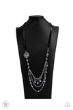 All The Trimmings - Black Paparazzi Blockbuster Long Necklace