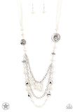 All The Trimmings - Ivory  Paparazzi Blockbuster Long Necklace