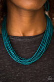 Wide Open Space  Paparazzi  Dark Blue Seed Bead Necklace