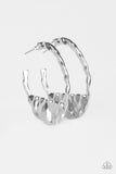 The BEAST Of Me - Silver Paparazzi Hoop Earrings