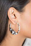 The BEAST Of Me - Silver Paparazzi Hoop Earrings