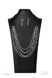 THE ARLINGTO ~ Paparazzi 2020 (RETIRED) ZI Collection Bedazzled Silver & Gunmetal Chain Necklace