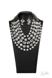 IRRESISTIBLE ~ Paparazzi  2020 (RETIRED) ZI Collection Oversized White Rhinestone Necklace