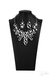 FIERCE ~ Paparazzi  2020 (RETIRED)  Zi Collection Smoky Hematite Rhinestone Necklace