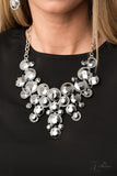 FIERCE ~ Paparazzi  2020 (RETIRED)  Zi Collection Smoky Hematite Rhinestone Necklace