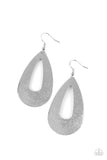 Hand It OVAL! - Silver Paparazzi Earrings