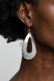 Hand It OVAL! - Silver Paparazzi Earrings