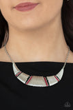 Going Through Phases - Red Paparazzi Plate Necklace