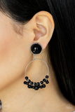 Cabaret Charm - Black  Paparazzi Clip On Earrings