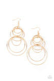 I Feel Dizzy - Gold Paparazzi Fishhook Earrings