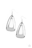 Irresistibly Industrial - Silver Paparazzi Triangular Earrings