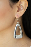 Irresistibly Industrial - Silver Paparazzi Triangular Earrings