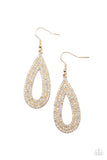 Exquisite Exaggeration - Gold Paparazzi Teardrop Earrings