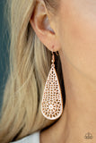 Posy Pasture - Rose Gold Paparazzi Tear Drop Earrings