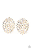 Drama School Dropout - Gold  Paparazzi Oval Post Earrings