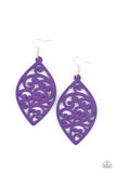 Coral Garden - Purple  Paparazzi Wood Earrings