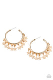 Happy Independence Day - Gold Paparazzi Star Hoop Charm Earrings