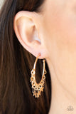 Happy Independence Day - Gold Paparazzi Star Hoop Charm Earrings