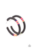 Colorfully Contagious - Black  Paparazzi Hoop Earrings