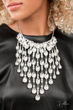 MAJESTIC ~   Paparazzi (RETIRED) 2021 ZI Collection Intoxicating White Gem Necklace