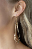 Shape Shifting Shimmer - Gold Paparazzi Mismatched Geometric Earrings