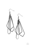 Shape Shifting Shimmer - Black Paparazzi Mismatched Geometric Earrings