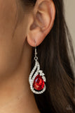 Dancefloor Diva - Red  Paparazzi Earrings