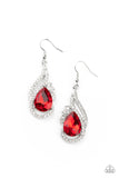 Dancefloor Diva - Red  Paparazzi Earrings