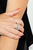 Status Update - White Paparazzi Two Rows Crisscross Ring