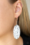 Stone Sculptures - White  Paparazzi Earrings