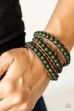 Pine Paradise - Green Paparazzi Leather Wrap Bracelet