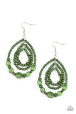 Prana Party - Green  Paparazzi Multi Beads and Stone Earrings