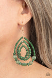 Prana Party - Green  Paparazzi Multi Beads and Stone Earrings