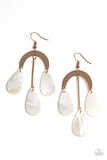 Atlantis Ambience - Gold Paparazzi Ocean Inspired Chandelier Earrings