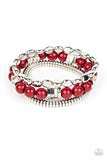 Tour de Tourist - Red Paparazzi  Stretchy Bracelet