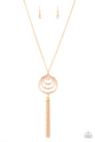 Spiraling Sparkle - Gold Paparazzi Necklace