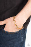 Rookie Roulette - Gold Paparazzi Urban Men Bracelet