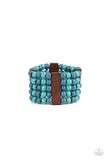 Island Soul - Blue  Paparazzi Wooden Bracelet