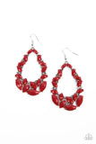 Tenacious Treasure - Red Paparazzi Tear Drop Earrings