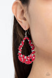 Tenacious Treasure - Red Paparazzi Tear Drop Earrings