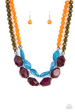 Tropical Trove - Purple Paparazzi Crystal Like Beads Necklace