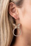 Paradise Found - Gold Paparazzi Butterfly Earrings