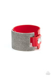 Studded Synchronism - Red Paparazzi Urban Snap Bracelet