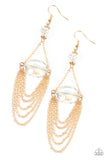 Ethereally Extravagant - Gold Paparazzi Chandelier Earrings