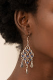 Sentimental Shimmer - Paparazzi Blue Diamond Shape Earrings